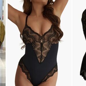 Women’s Large Sculpting Lace Shapewear Bodysuit Pinsy